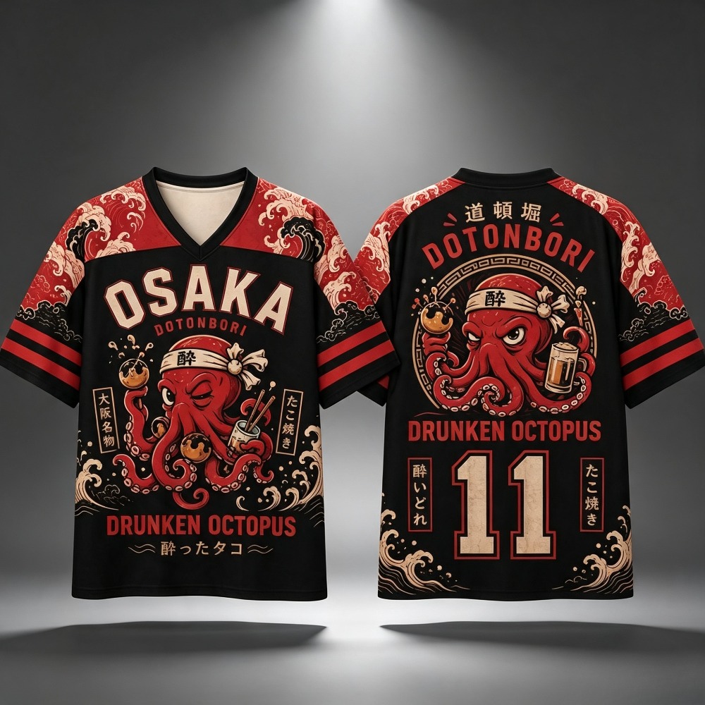 Street Fashion Osaka - Osaka Drunken Octopus Takoyaki Print Men