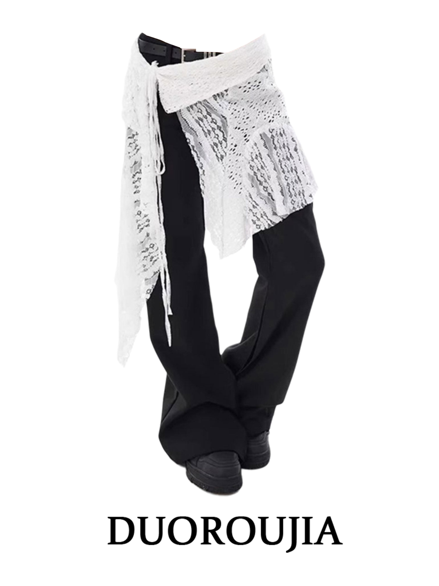 Street Fashion Plus Size - Street Style Layered Hollow out Lace