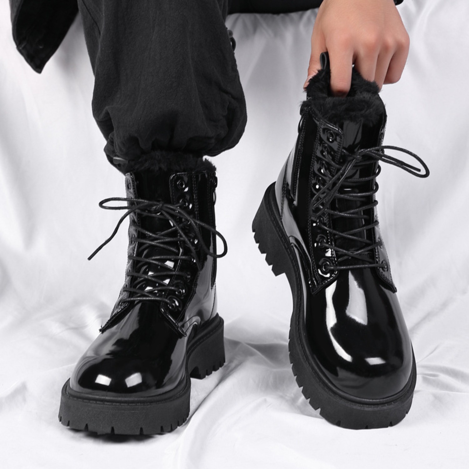 Men's warm plush high-top boot - đánh giá và giá Street Fashion Plus Size