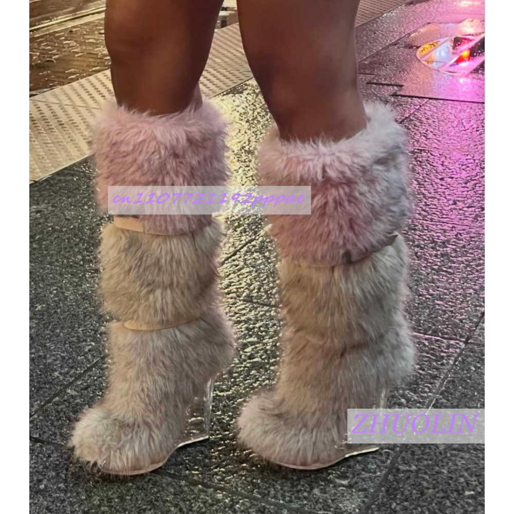 Winter Gradient Furry Transpar - đánh giá và giá Street Fashion Winter