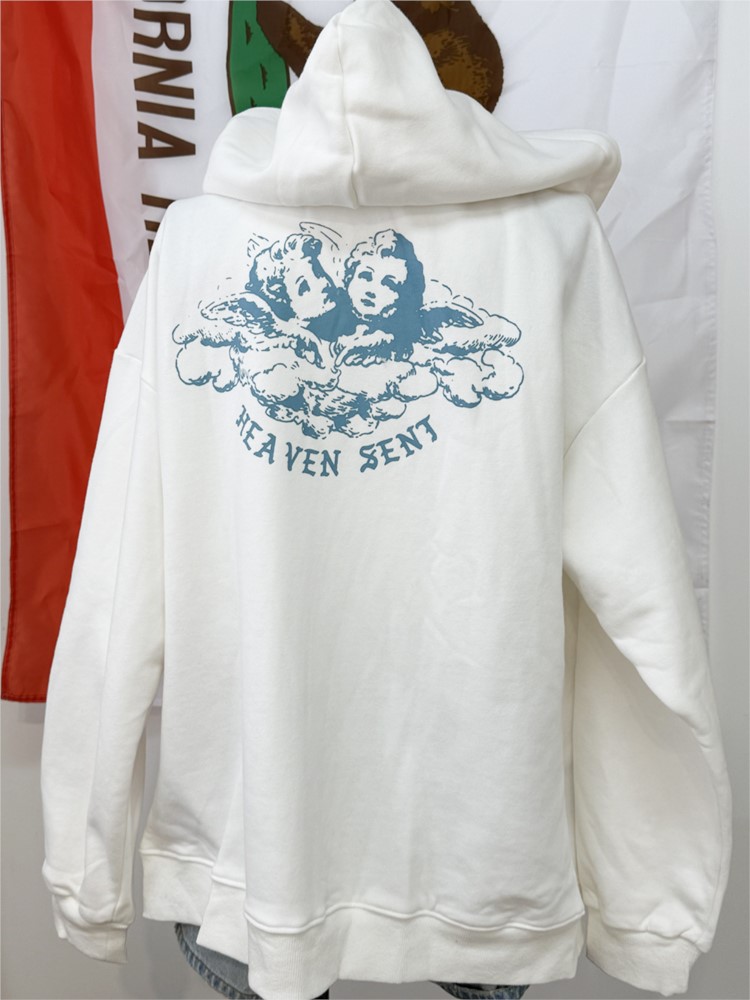 White Vintage Zip-up Hoodies W - đánh giá và giá Street Fashion Zip Up Hoodie