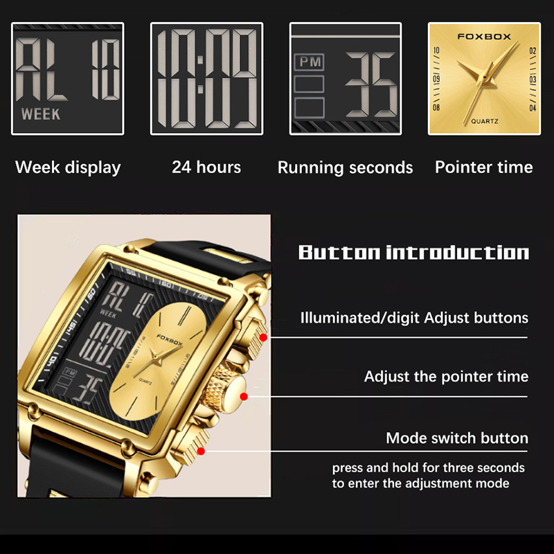 FOXBOX Electronic Man Watch Ca - đánh giá và giá Street Fashion Week