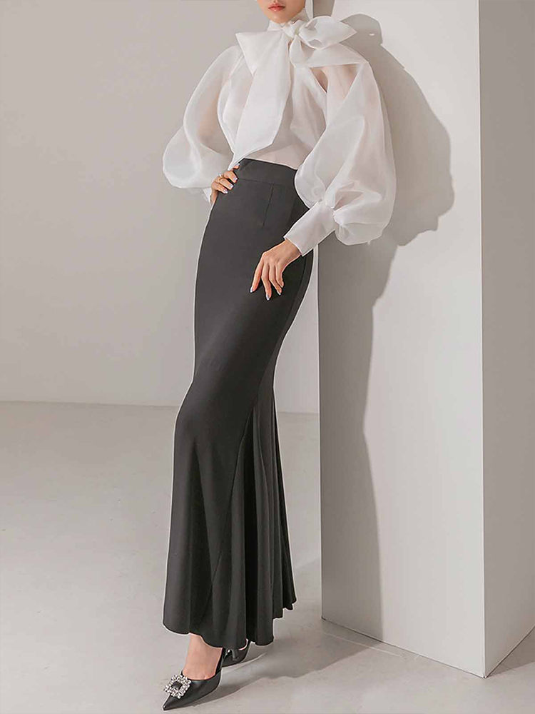 Women's Elegant Lantern Sleeve - đánh giá và giá Street Fashion Necklace