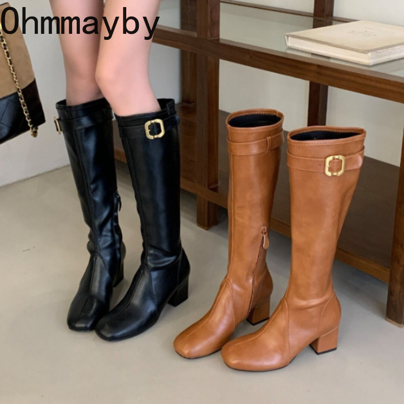 Women Retro Square Toe Knee Hi - đánh giá và giá Street Fashion Winter